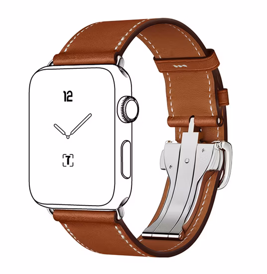 Prezzo di fabbrica Cinturino per orologio in pelle pieno fiore marrone di buona qualità 38mm 42mm più venduto